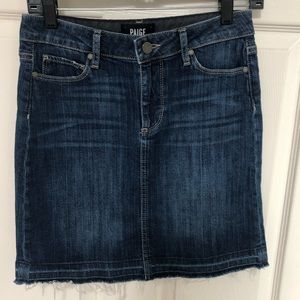 Paige Denim Skirt with Frayed Hemline Size 26